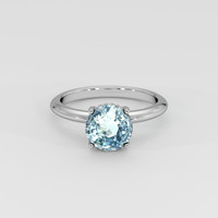 2.09 Ct. Greenish Blue Sapphire Ring, 14K White Gold 1