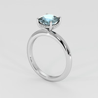 2.09 Ct. Greenish Blue Sapphire Ring, 14K White Gold 2