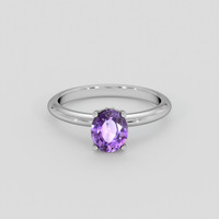 1.22 Ct. Pinkish Purple Sapphire Ring, 14K White Gold 1