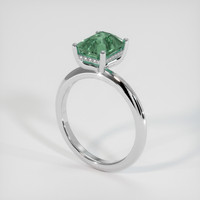 2.62 Ct. Bluish Green Sapphire Ring, 14K White Gold 2