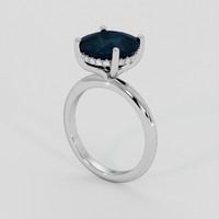5.03 Ct. Bluish Green Sapphire Ring, 14K White Gold 2