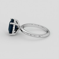 5.03 Ct. Bluish Green Sapphire Ring, 14K White Gold 4