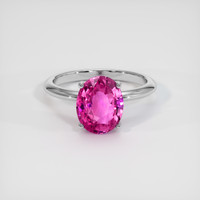 2.49 Ct. Pink Sapphire Ring, 14K White Gold 1