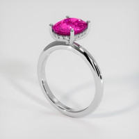 2.49 Ct. Pink Sapphire Ring, 14K White Gold 2