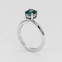 1.25 Ct. Greenish Blue Sapphire Ring, 14K White Gold 2