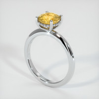 2.05 Ct. Yellow Sapphire Ring, 14K White Gold 2