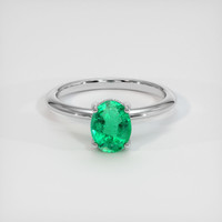 1.07 Ct. Emerald Ring, 18K White Gold 1
