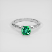 0.93 Ct. Emerald Ring, 18K White Gold 1