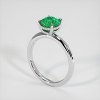 1.02 Ct. Emerald Ring, 18K White Gold 2