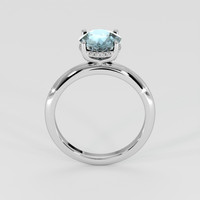 2.09 Ct. Greenish Blue Sapphire Ring, 18K White Gold 3