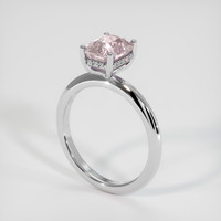 3.09 Ct. Peach Sapphire Ring, 18K White Gold 2