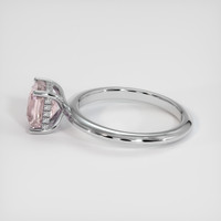 3.09 Ct. Peach Sapphire Ring, 18K White Gold 4