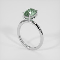 3.20 Ct. Green Sapphire Ring, 18K White Gold 2