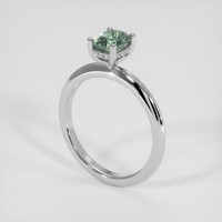 1.20 Ct. Green Sapphire Ring, 18K White Gold 2