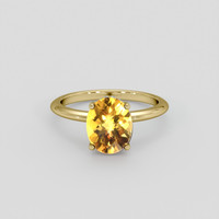 2.21 Ct. Orangish Yellow Citrine Ring, 10K Yellow Gold 1
