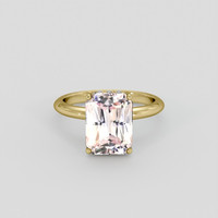 4.16 Ct. Peach Sapphire Ring, 10K Yellow Gold 1