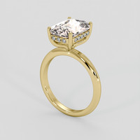 4.16 Ct. Peach Sapphire Ring, 10K Yellow Gold 2