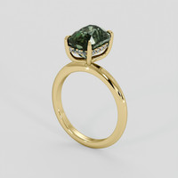 4.05 Ct. Green Sapphire Ring, 10K Yellow Gold 2