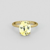 3.25 Ct. Yellow Sapphire Ring, 14K Yellow Gold 1