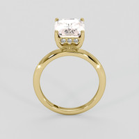 4.16 Ct. Peach Sapphire Ring, 14K Yellow Gold 3