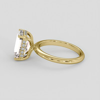 4.16 Ct. Peach Sapphire Ring, 14K Yellow Gold 4