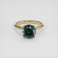 2.53 Ct. Bluish Green Sapphire Ring, 14K Yellow Gold 1