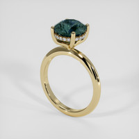 2.53 Ct. Bluish Green Sapphire Ring, 14K Yellow Gold 2