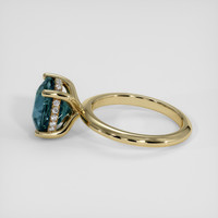4.29 Ct. Bluish Green Sapphire Ring, 14K Yellow Gold 4