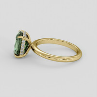 3.64 Ct. Green Sapphire Ring, 14K Yellow Gold 4