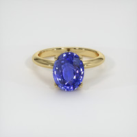 3.30 Ct. Blue Sapphire Ring, 18K Yellow Gold 1