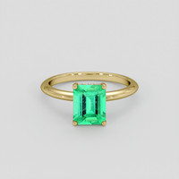 1.34 Ct. Emerald Ring, 18K Yellow Gold 1