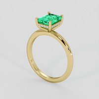 1.34 Ct. Emerald Ring, 18K Yellow Gold 2