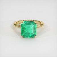 3.11 Ct. Emerald Ring, 18K Yellow Gold 1