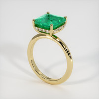 3.11 Ct. Emerald Ring, 18K Yellow Gold 2