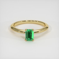 0.53 Ct. Emerald Ring, 18K Yellow Gold 1