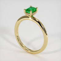 0.53 Ct. Emerald Ring, 18K Yellow Gold 2