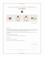 Ruby Ring 1.54 Ct. 18K Yellow Gold Appraisal