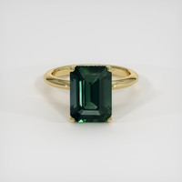 6.10 Ct. Bluish Green Sapphire Ring, 18K Yellow Gold 1