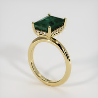 6.10 Ct. Bluish Green Sapphire Ring, 18K Yellow Gold 2