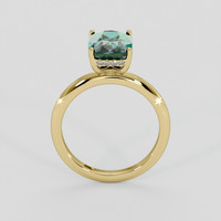 3.33 Ct. Bluish Green Sapphire Ring, 18K Yellow Gold 3