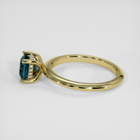 1.37 Ct. Greenish Blue Sapphire Ring, 18K Yellow Gold 4