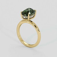 4.05 Ct. Green Sapphire Ring, 18K Yellow Gold 2