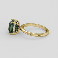 4.05 Ct. Green Sapphire Ring, 18K Yellow Gold 4