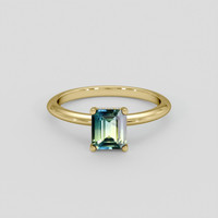 1.06 Ct. Bi Color Sapphire Ring, 18K Yellow Gold 1