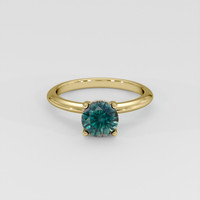 1.41 Ct. Bluish Green Sapphire Ring, 18K Yellow Gold 1