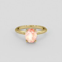 3.67 Ct. Padparadscha Sapphire Ring, 18K Yellow Gold 1
