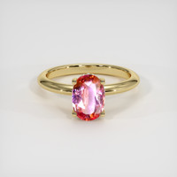 1.29 Ct. Padparadscha Sapphire Ring, 18K Yellow Gold 1