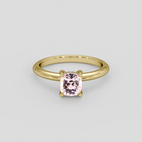 1.12 Ct. Peach Sapphire Ring, 18K Yellow Gold 1