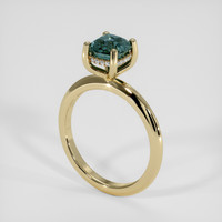 1.25 Ct. Greenish Blue Sapphire Ring, 18K Yellow Gold 2