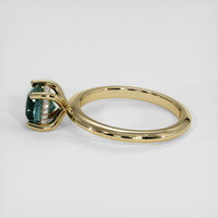1.25 Ct. Greenish Blue Sapphire Ring, 18K Yellow Gold 4